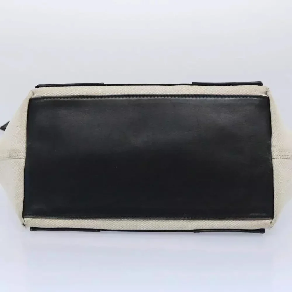 AUTHENTICITY GUARANTEED BALENCIAGA Tote Bag Canvas White Black - Picture 4 of 16